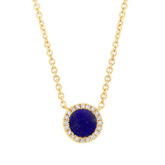 0.04ct Diamond & 0.33ct Lapis 14k Yellow Gold Necklace 0.04ct Diamond & 0.33ct Lapis 14k Yellow Gold Necklace