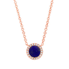 0.04ct Diamond & 0.33ct Lapis 14k Rose Gold Necklace 0.04ct Diamond & 0.33ct Lapis 14k Rose Gold Necklace
