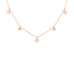 0.06ct 14k Rose Gold Diamond Pave Circle Necklace 0.06ct 14k Rose Gold Diamond Pave Circle Necklace