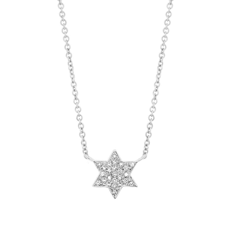 0.06ct 14k White Gold Diamond Star of David Necklace 0.06ct 14k White Gold Diamond Star of David Necklace