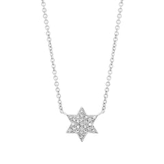 0.06ct 14k White Gold Diamond Star of David Necklace 0.06ct 14k White Gold Diamond Star of David Necklace