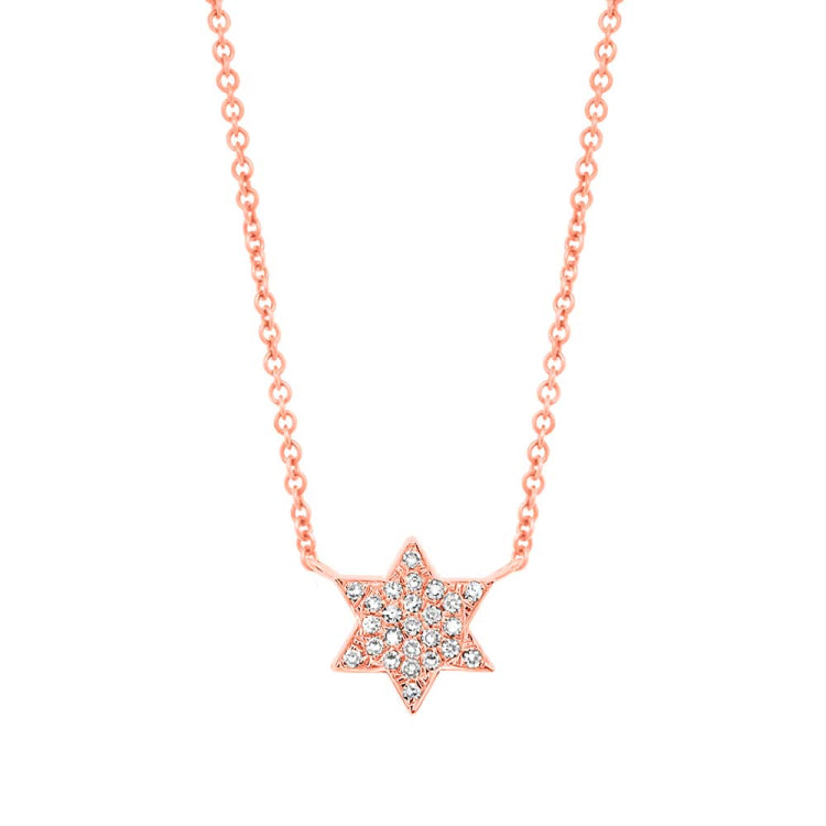 0.06ct 14k Rose Gold Diamond Star of David Necklace 0.06ct 14k Rose Gold Diamond Star of David Necklace
