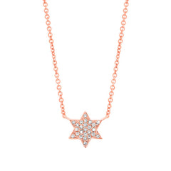 0.06ct 14k Rose Gold Diamond Star of David Necklace 0.06ct 14k Rose Gold Diamond Star of David Necklace