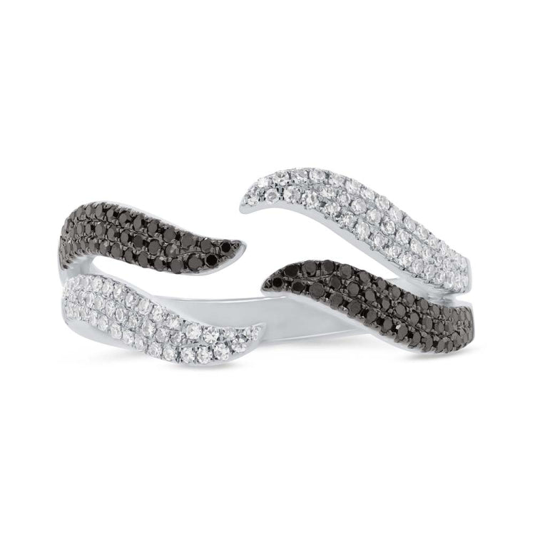 0.35ct 14k White Gold White and Black Diamond Lady's Ring Size 6.5 0.35ct 14k White Gold White and Black Diamond Lady's Ring Size 6.5