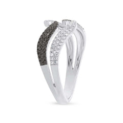 0.35ct 14k White Gold White and Black Diamond Lady's Ring Size 6.5 0.35ct 14k White Gold White and Black Diamond Lady's Ring Size 6.5
