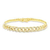 2.48ct 14k Yellow Gold Diamond Chain Bracelet
