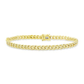 0.96ct 14k Yellow Gold Diamond Pave Chain Bracelet