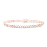 0.96ct 14k Rose Gold Diamond Pave Chain Bracelet