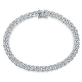 1.20ct 14k White Gold Diamond Pave Chain Bracelet