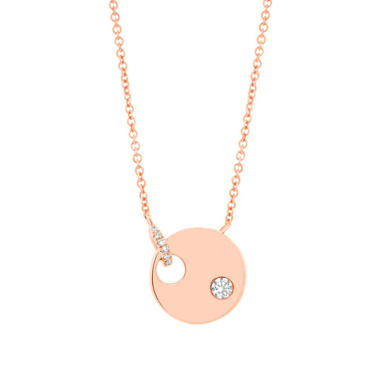 0.05ct 14k Rose Gold Diamond Circle Necklace 0.05ct 14k Rose Gold Diamond Circle Necklace