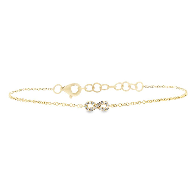 0.04ct 14k Yellow Gold Diamond Infinity Bracelet 0.04ct 14k Yellow Gold Diamond Infinity Bracelet
