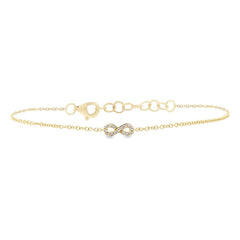 0.04ct 14k Yellow Gold Diamond Infinity Bracelet 0.04ct 14k Yellow Gold Diamond Infinity Bracelet