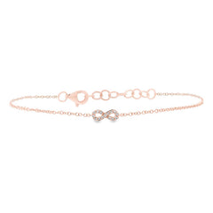 0.04ct 14k Rose Gold Diamond Infinity Bracelet 0.04ct 14k Rose Gold Diamond Infinity Bracelet