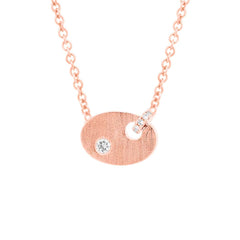 0.06ct 14k Rose Gold Diamond Oval Necklace 0.06ct 14k Rose Gold Diamond Oval Necklace