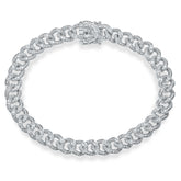 1.05ct 14k White Gold Diamond Pave Chain Bracelet