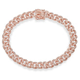 1.05ct 14k Rose Gold Diamond Pave Chain Bracelet