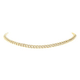 4.90ct 14k Yellow Gold Diamond Chain Choker Necklace