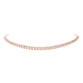 4.90ct 14k Rose Gold Diamond Chain Choker Necklace