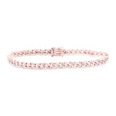 0.48ct 14k Rose Gold Diamond Pave Chain Bracelet