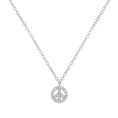 0.06ct 14k White Gold Diamond Peace Sign Pendant 0.06ct 14k White Gold Diamond Peace Sign Pendant