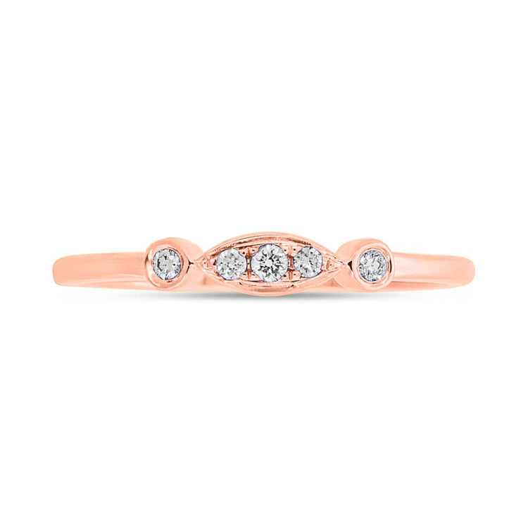 0.06ct 14k Rose Gold Diamond Lady's Ring Size 5 0.06ct 14k Rose Gold Diamond Lady's Ring Size 5