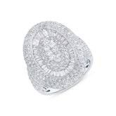 3.99ct 18k White Gold Diamond Pave Lady's Ring