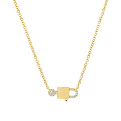 0.04ct 14k Yellow Gold Diamond Lock & Key Pendant 0.04ct 14k Yellow Gold Diamond Lock & Key Pendant