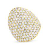 4.09ct 14k Yellow Gold Diamond Pave Lady's Ring Size 6.5