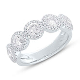 2.00ct Round Brilliant Center and 0.28ct Side 14k White Gold Diamond Lady's Band