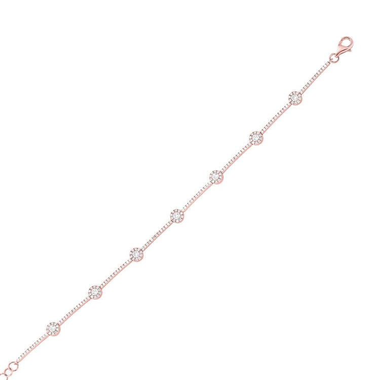 0.88ct 14k Rose Gold Diamond Bracelet 0.88ct 14k Rose Gold Diamond Bracelet