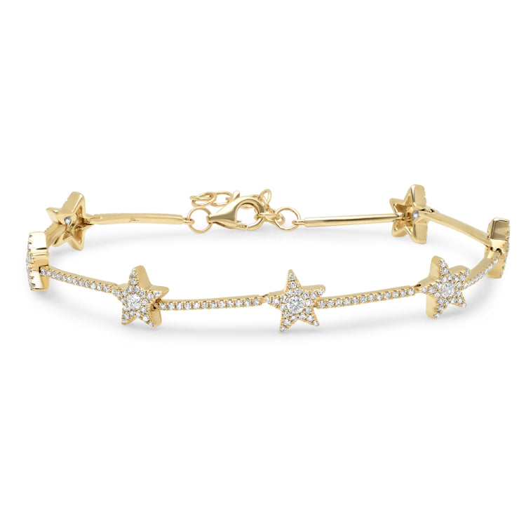 0.84ct 14k Yellow Gold Diamond Star Bracelet 0.84ct 14k Yellow Gold Diamond Star Bracelet