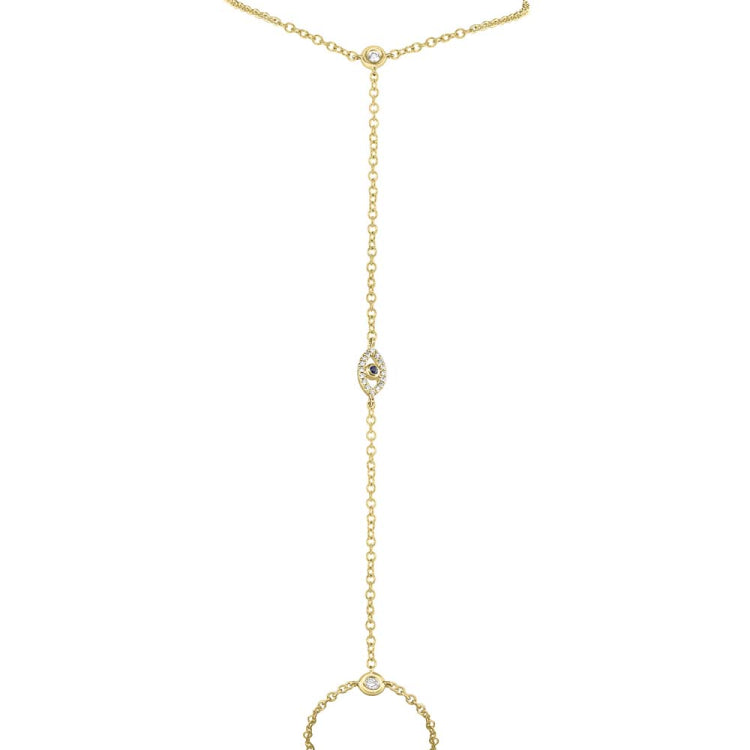 0.10ct Diamond & 0.02ct Blue Sapphire 14k Yellow Gold Eye Bracelet 0.10ct Diamond & 0.02ct Blue Sapphire 14k Yellow Gold Eye Bracelet