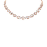 7.73ct 18k Rose Gold Diamond Baguette Necklace