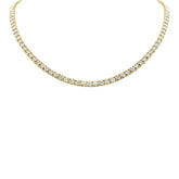 4.71ct 14k Yellow Gold Diamond Tennis Necklace