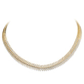1.77ct 14k Yellow Gold Diamond Feather Choker