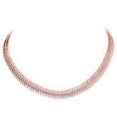 1.77ct 14k Rose Gold Diamond Feather Choker