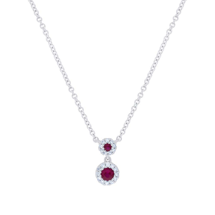 0.06ct Diamond & 0.12ct Ruby 14k White Gold Pendant 0.06ct Diamond & 0.12ct Ruby 14k White Gold Pendant