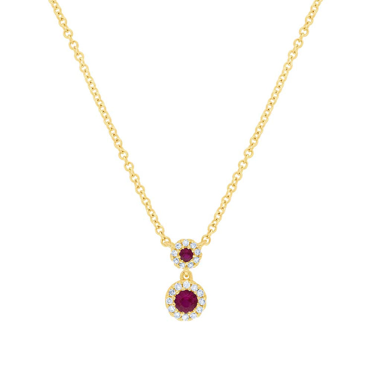 0.06ct Diamond & 0.12ct Ruby 14k Yellow Gold Pendant 0.06ct Diamond & 0.12ct Ruby 14k Yellow Gold Pendant