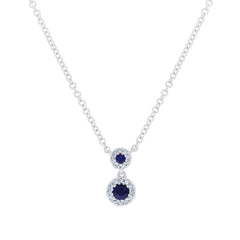 0.06ct Diamond & 0.13ct Blue Sapphire 14k White Gold Pendant 0.06ct Diamond & 0.13ct Blue Sapphire 14k White Gold Pendant