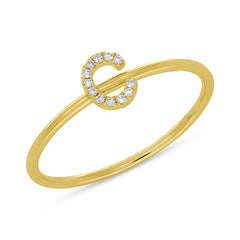 0.04ct 14k Yellow Gold Diamond Lady's Ring - Letter C 0.04ct 14k Yellow Gold Diamond Lady's Ring - Letter C