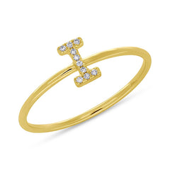 0.03ct 14k Yellow Gold Diamond Lady's Ring - Letter I 0.03ct 14k Yellow Gold Diamond Lady's Ring - Letter I