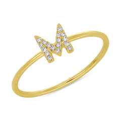 0.05ct 14k Yellow Gold Diamond Lady's Ring - Letter M 0.05ct 14k Yellow Gold Diamond Lady's Ring - Letter M