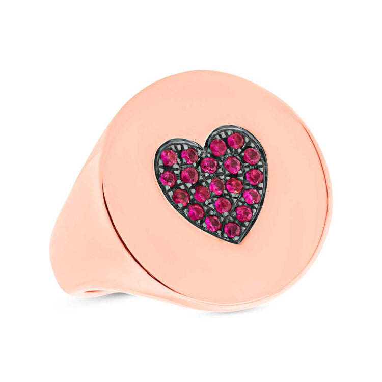 0.16ct 14k Rose Gold Ruby Heart Lady's Ring Size 4 0.16ct 14k Rose Gold Ruby Heart Lady's Ring Size 4