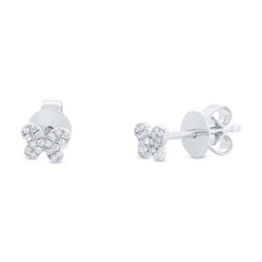 0.07ct 14k White Gold Diamond Pave Butterfly Stud Earring 0.07ct 14k White Gold Diamond Pave Butterfly Stud Earring