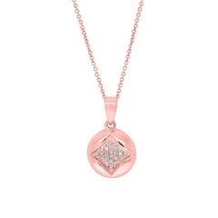 0.06ct 14k Rose Gold Diamond Pave Pendant 0.06ct 14k Rose Gold Diamond Pave Pendant