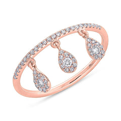 0.20ct 14k Rose Gold Diamond Lady's Ring Size 3 0.20ct 14k Rose Gold Diamond Lady's Ring Size 3