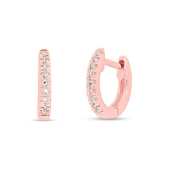 0.04ct 14k Rose Gold Diamond Huggie Earring 0.04ct 14k Rose Gold Diamond Huggie Earring