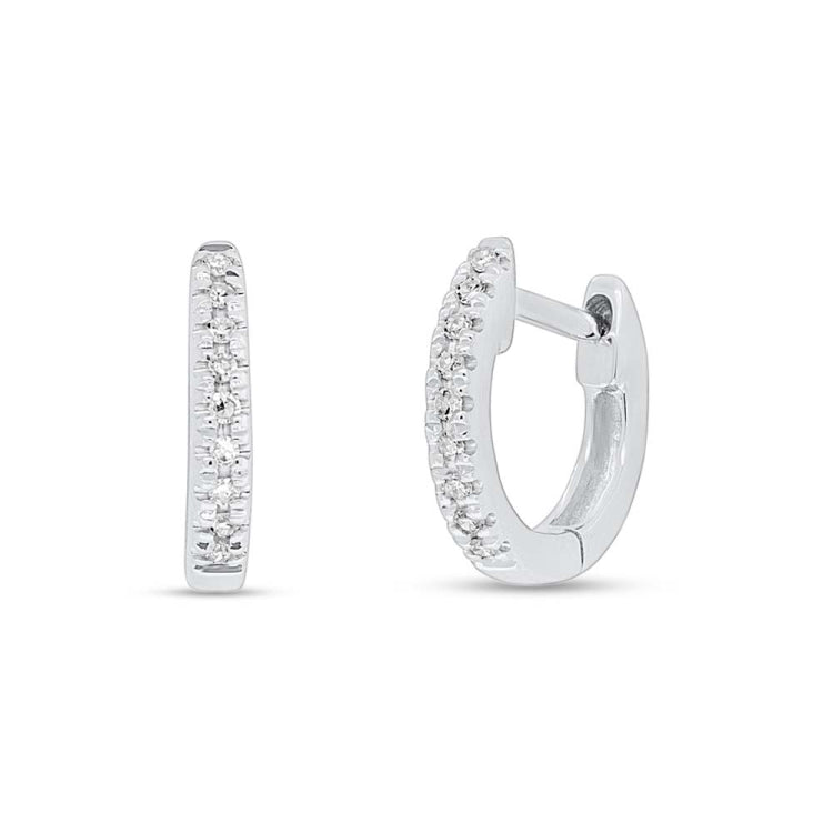 0.04ct 14k White Gold Diamond Huggie Earring 0.04ct 14k White Gold Diamond Huggie Earring