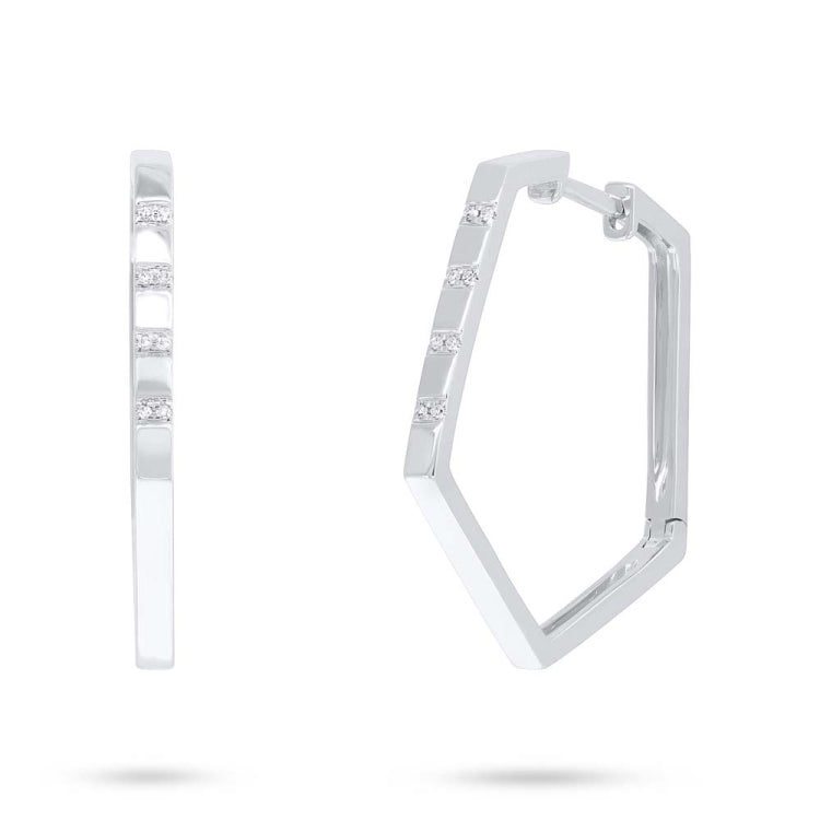 0.04ct 14k White Gold Diamond Pentagon Earring 0.04ct 14k White Gold Diamond Pentagon Earring