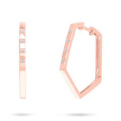 0.04ct 14k Rose Gold Diamond Pentagon Earring 0.04ct 14k Rose Gold Diamond Pentagon Earring